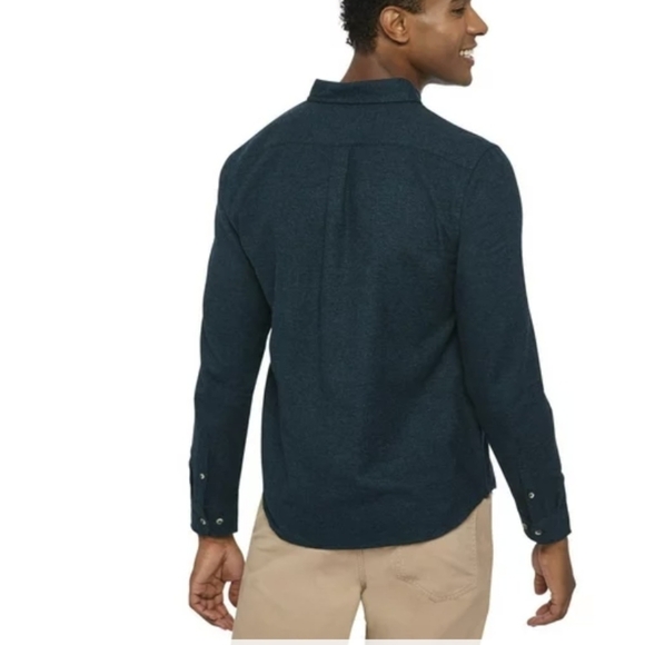 Men's flannel button up teal Jaspe cotton Shirt,  men's Size 2XL NWT - Picture 8 of 10